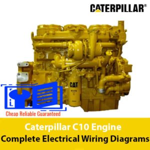Comprehensive wiring diagrams for the Caterpillar C10 engine, highlighting electrical connections and component arrangements