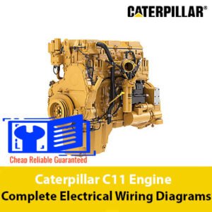 Detailed electrical wiring diagrams for the Caterpillar C11 engine, showcasing connections and components