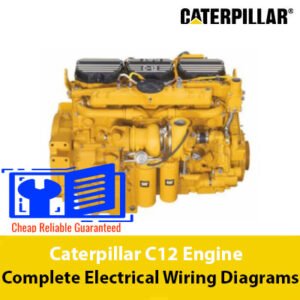 Complete electrical diagrams for the Caterpillar C12 engine, detailing wiring and connections for efficient troubleshooting