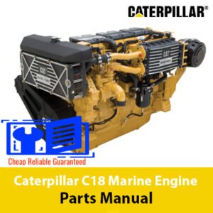 Caterpillar C18 Marine Engine Parts Manual cover featuring detailed diagrams and parts listings for maintenance and repair