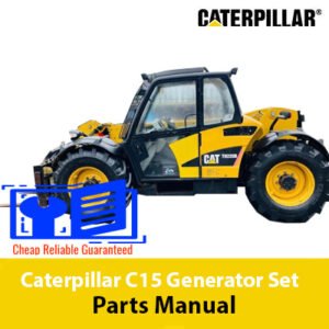 Caterpillar TH220B Telehandler Parts Manual cover featuring a detailed illustration of the telehandler and parts list
