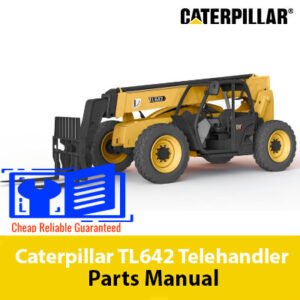 Caterpillar TL642 Telehandler Parts Manual cover featuring detailed diagrams and parts listings for maintenance and repair