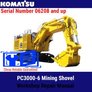 Komatsu PC3000-6 Mining Shovel Workshop Repair Manual showcasing the model and essential repair guidelines