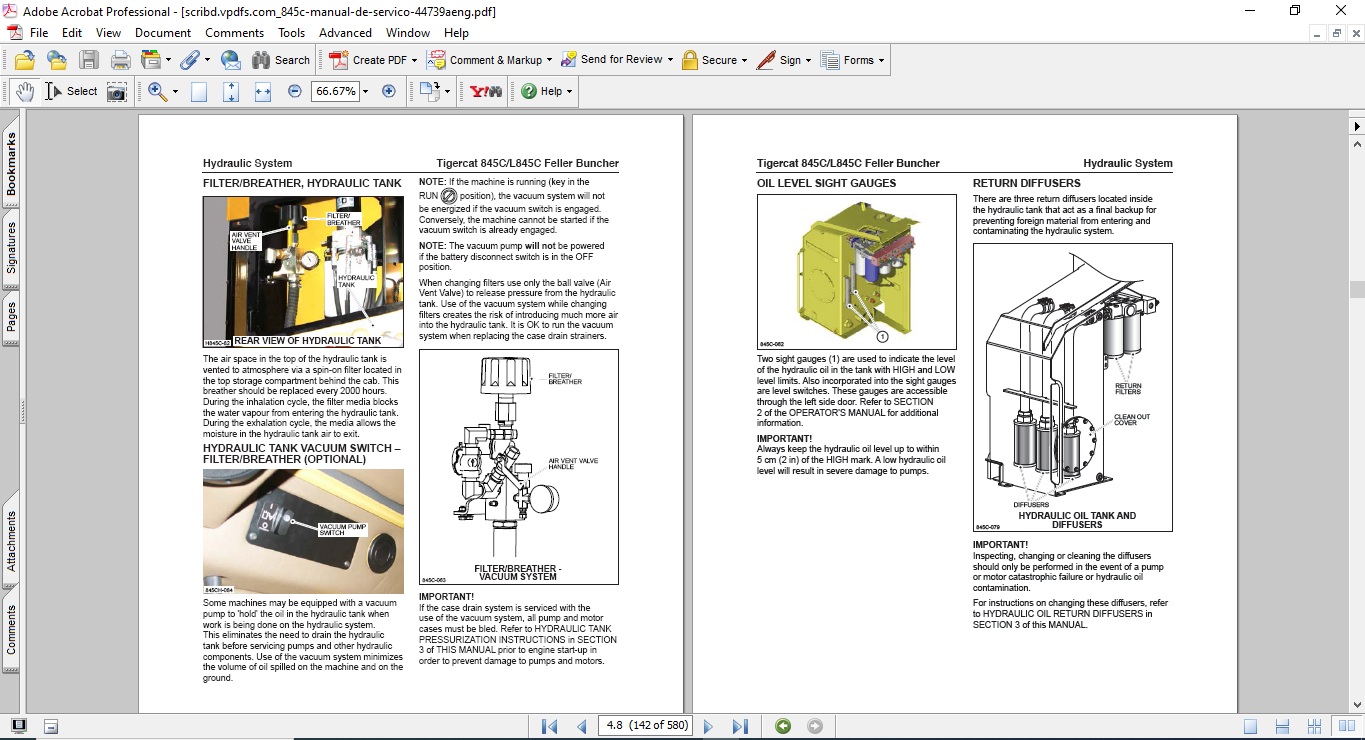 Tigercat 845C, Tigercat L845C Feller Buncher Service Repair Manual - Image 3