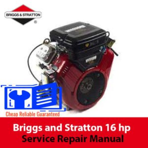 Comprehensive service manual for Briggs and Stratton 16 HP Twin Cylinder L Head Engines, covering repair and maintenance procedures