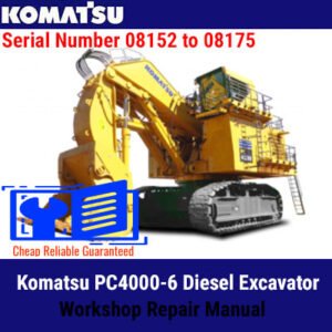 Komatsu PC4000-6 Excavator Workshop Repair Manual, displaying essential repair information and diagrams for maintenance tasks