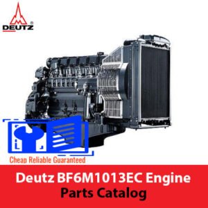 Deutz BF6M1013EC engine parts catalog cover featuring detailed illustrations and part descriptions for maintenance and repair