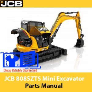 JCB 8085 ZTS Mini Excavator Operators Manual, showcasing the model title and relevant diagrams for user guidance