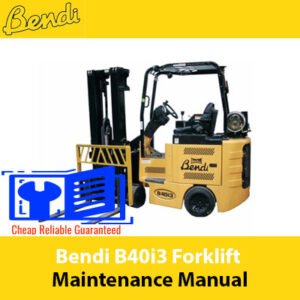 Bendi B40i3 Forklift Maintenance Manual cover featuring the model name and maintenance guidelines