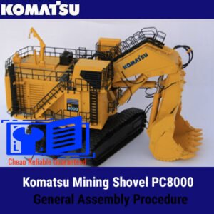 General assembly guide for the Komatsu PC8000 mining shovel, outlining essential steps and parts for proper construction