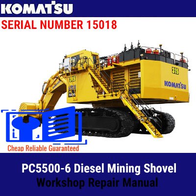 Komatsu PC5500-6 Mining Shovel Workshop Repair Manual showcasing the model's features and repair instructions