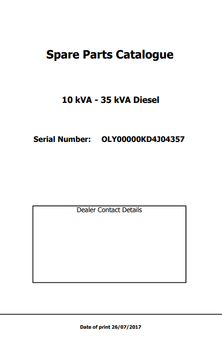 FG WILSON 10 kVA - 35 kVA Diesel Generator Spare Parts Catalogue - Image 2