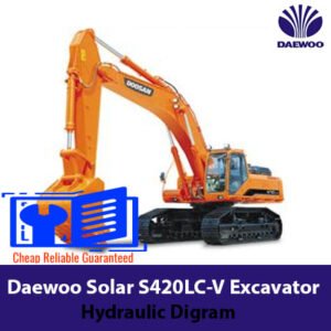 Detailed hydraulic diagram for the Daewoo Solar 470LC-V excavator, illustrating the layout of hydraulic components and systems