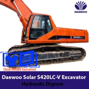 Hydraulic diagram of the Daewoo Solar S420LC-V excavator, illustrating its hydraulic system components and connections