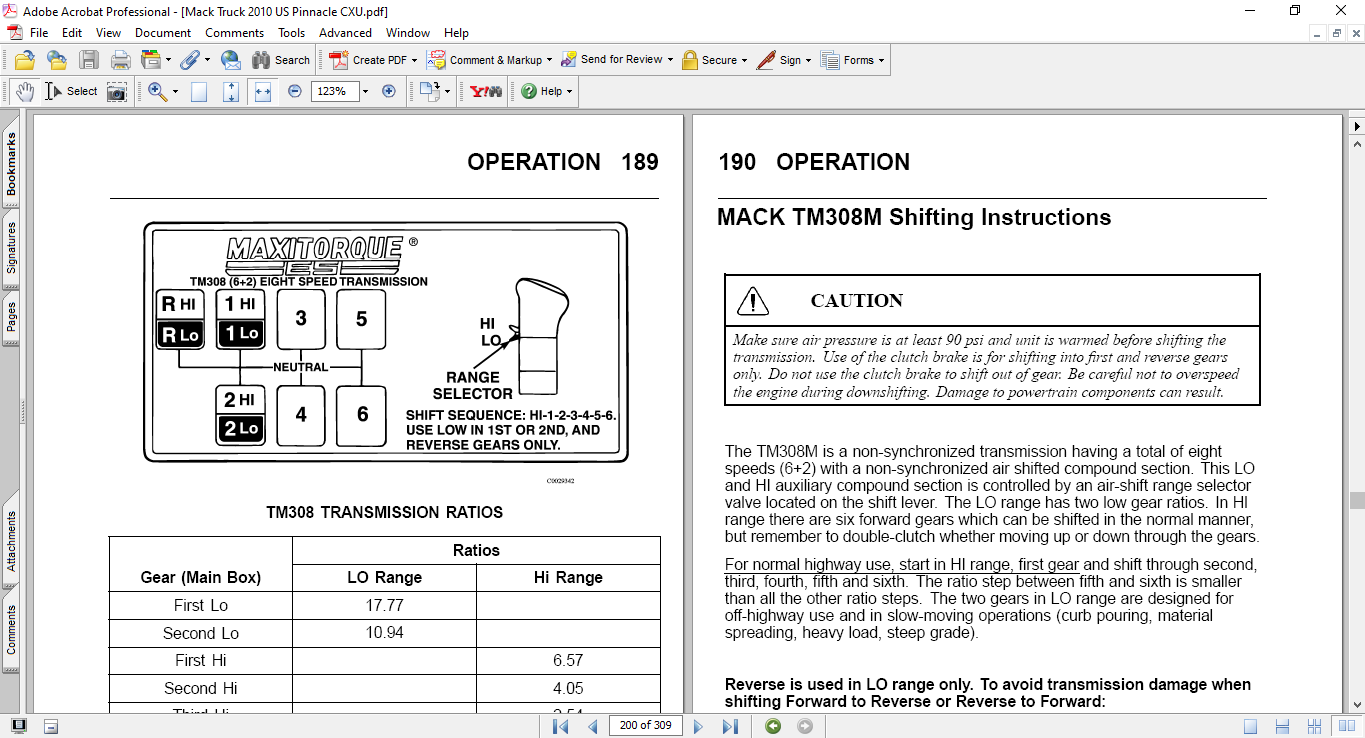 Mack Truck 2010 US Pinnacle Series (CXU Series) Operator's Manual - Image 3