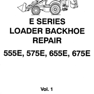 New Holland service repair manual for models 555E, 575E, 655E, and 675E, displaying technical diagrams and instructions