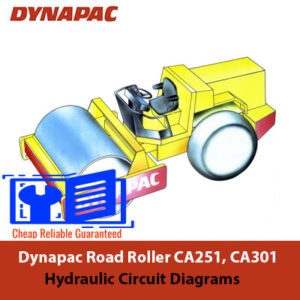Hydraulic circuit diagrams for Dynapac CA251 and CA301 road rollers, detailing system components and connections