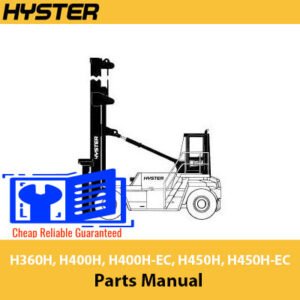 Comprehensive parts manual for Hyster H360H, H400H, H400H-EC, H450H, and H450H-EC forklifts, including diagrams and details