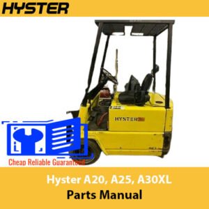 Parts manual for Hyster A20, A25, and A30XL forklifts, detailing components and specifications for maintenance and repair