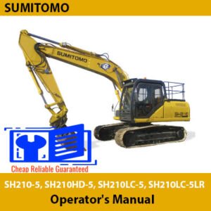 Operator's manual cover for Sumitomo SH210-5, SH210HD-5, SH210LC-5, and SH210LC-5LR excavators