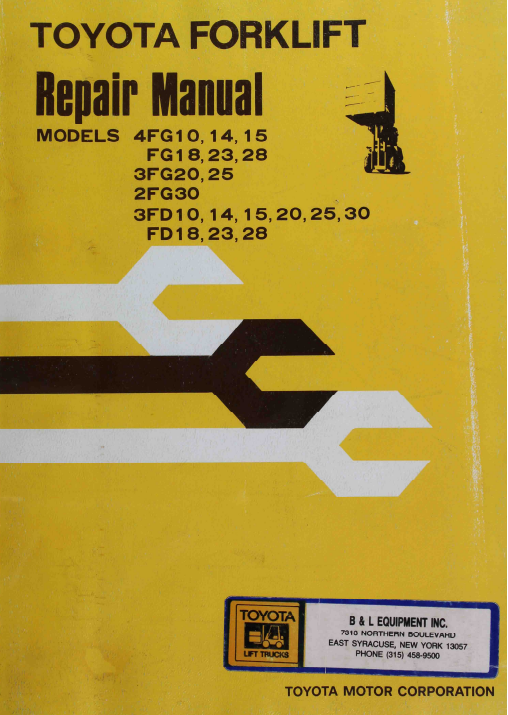 Toyota Forklift FG, 4FG, 3FG, 2FG, 3FD, FD Series Repair Manual - Image 2
