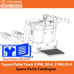 Toyota Powered Pallet Truck 2 PML 20-6 and 2 PML 20-8 spare parts catalogue, providing details on available parts and accessories