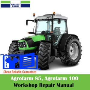 Deutz Agrofarm 85 and 100 workshop repair manual, showcasing detailed diagrams and repair instructions for tractor maintenance