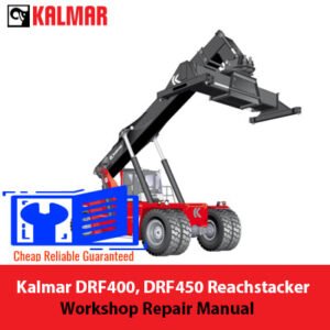 Workshop repair manual for Kalmar DRF400 and DRF450 Reachstackers, 40-45 tonnes capacity, detailing maintenance procedures