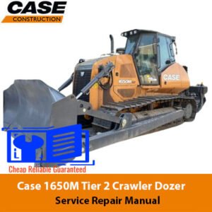 Case 1650M Dozer Service Repair Manual cover featuring the dozer and technical illustrations for maintenance guidance