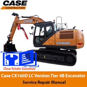 Service Repair Manual for Case CX160D LC Excavator, showcasing detailed diagrams and instructions for effective repairs