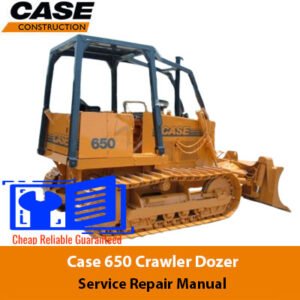 the Case 650 Dozer Service Repair Manual, displaying a dozer image and the manual title prominently
