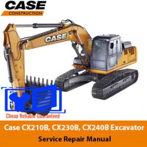 Case CX210B, CX230B, and CX240B excavator service repair manual, showcasing detailed diagrams and maintenance instructions