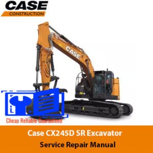 Case CX250C Excavator Service Repair Manual cover featuring the model and technical details for maintenance guidance