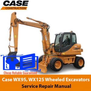 Case WX95 and WX125 wheeled excavators service repair manual, showcasing detailed diagrams and maintenance instructions