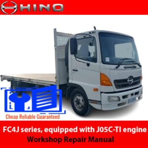 Workshop repair manual for Hino FC4J series, detailing the J05C-TI engine and repair procedures