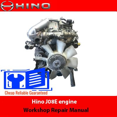 Hino J08E engine workshop repair manual with images and instructions for engine maintenance and repair procedures