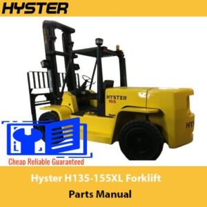 Parts manual for Hyster H135-155XL forklift (G006), displaying detailed diagrams and specifications for maintenance