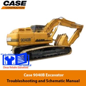 Case 9040B Excavator troubleshooting manual cover featuring schematics and technical diagrams for maintenance guidance