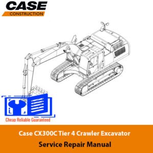Cover of the Case CX300C Excavator Service Repair Manual, highlighting essential repair and service information