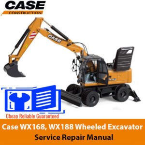 Service repair manual for Case WX168 and WX188 wheeled excavators, detailing maintenance and repair procedures