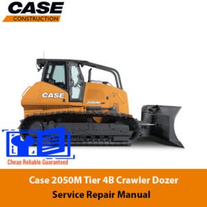 Case 2050M Dozer Service Repair Manual cover featuring the dozer and technical illustrations for maintenance guidance