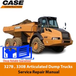 Case 327B and 330B articulated dump trucks service repair manual, featuring detailed technical illustrations
