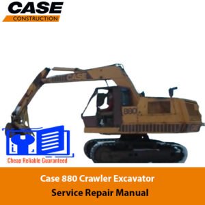 Case 880 Excavator Service Repair Manual cover featuring the title and an illustration of the excavator