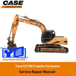 Case CX180 Excavator Service Repair Manual cover featuring the model number and a detailed illustration of the excavator