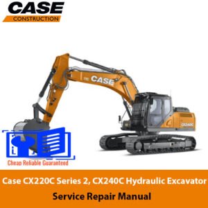 Case CX220C and CX240C excavator service repair manual, showcasing detailed diagrams and maintenance instructions