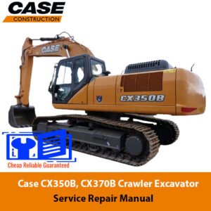 Case CX350B and CX370B crawler excavator service repair manual, showcasing detailed diagrams and maintenance instructions