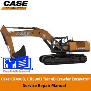 Service Repair Manual for Case CX490D and CX500D Excavators, detailing maintenance and repair procedures