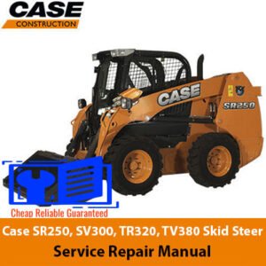 Case SR250, SV300, TR320, and TV380 skid steer service repair manual, showcasing essential maintenance and repair information
