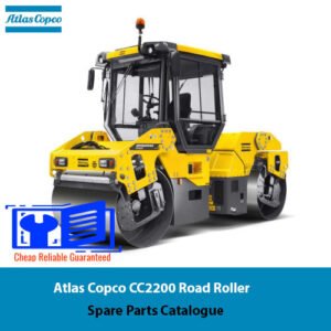 Spare parts catalogue for Atlas Copco CC2200 Road Roller, showcasing parts with images and specifications