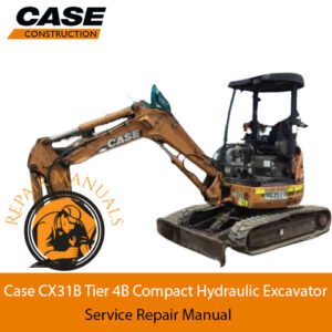 Service Repair Manual for Case CX31B Excavator, showcasing detailed diagrams and maintenance instructions